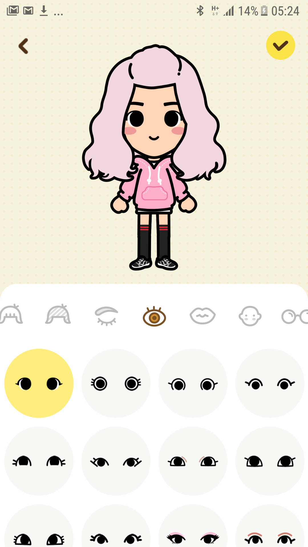 ต่อมาเลือกลักษณะของตา ทำสติกเกอร์ด้วยตัวเองง่ายๆ ด้วยแอพ Qmoji