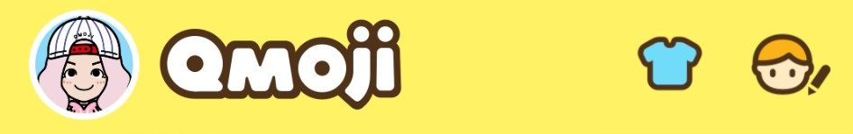 เลือกที่ icon "เสื้อสีฟ้า" มุมบนขวามือเพื่อเปลี่ยนเสื้อผ้า / เลือก icon "ที่เป็นหน้าคน" เพื่อที่จะทำการเปลี่ยนหน้าใหม่ ทำสติกเกอร์ด้วยตัวเองง่ายๆ ด้วยแอพ Qmoji