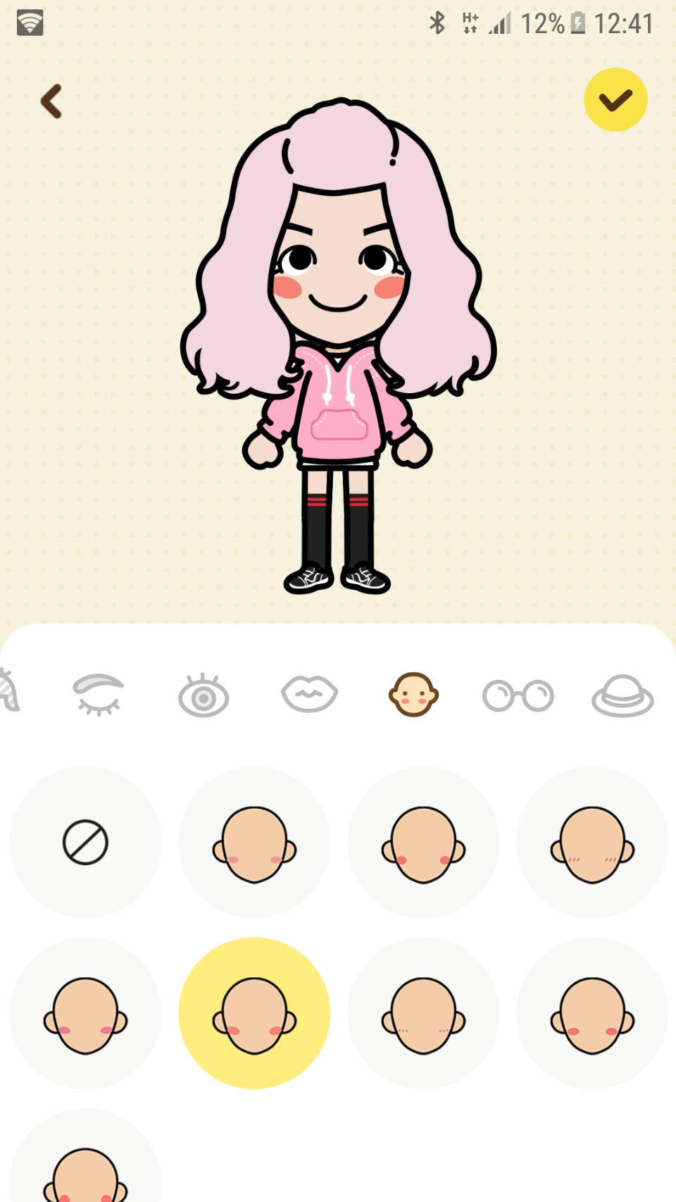 ต่อมาเลือกความแก้มแดง ทำสติกเกอร์ด้วยตัวเองง่ายๆ ด้วยแอพ Qmoji